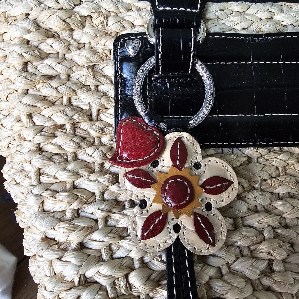 Brighton Straw Handbag with Leather Accents - Picture 3 of 16